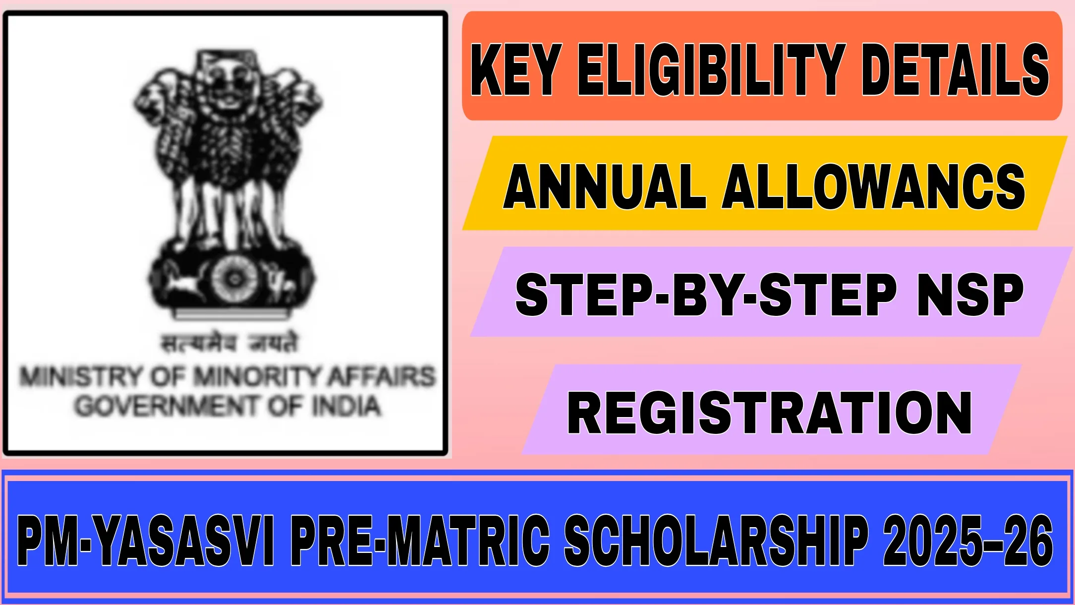 PM-YASASVI Pre-Matric Scholarship 2025–26.